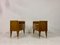 Italian Burl Wood Nightstands, 1950s, Set of 2 3