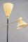 Vintage Stehlampe aus Messing mit weißem Lampenschirm, 1950er 4