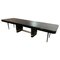 Mesa extensible Art Déco grande de metal lacado en negro y metal, años 30, Imagen 1