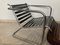 Chrome Armchairs in Style of M.van Der Rohe, 1940s, Set of 3, Image 3