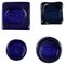 Low Bowls in Blue Art Glass by Erik Höglund for Kosta Boda, Set of 4 1