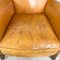 Vintage Cognacfarbene Leder Armlehnstühle aus Schafsleder, 2er Set 18