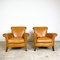 Vintage Cognac Sheep Leather Armchairs, Set of 2 9