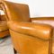Vintage Cognac Sheep Leather Armchairs, Set of 2 5