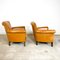 Vintage Cognac Sheep Leather Armchairs, Set of 2, Image 2