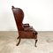 Vintage Queen Anne Style Leather Armchair with Ottoman, Set of 2 2