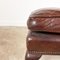 Vintage Queen Anne Style Leather Armchair with Ottoman, Set of 2 19