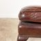 Vintage Queen Anne Style Leather Armchair with Ottoman, Set of 2, Image 19