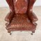 Vintage Queen Anne Style Leather Armchair with Ottoman, Set of 2 11