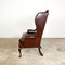 Vintage Queen Anne Style Leather Armchair with Ottoman, Set of 2 5