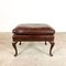 Vintage Queen Anne Style Leather Armchair with Ottoman, Set of 2 17
