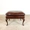 Vintage Queen Anne Style Leather Armchair with Ottoman, Set of 2, Image 17