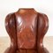 Vintage Queen Anne Style Leather Armchair with Ottoman, Set of 2, Image 10