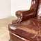 Vintage Queen Anne Style Leather Armchair with Ottoman, Set of 2, Image 13