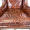 Vintage Queen Anne Style Leather Armchair with Ottoman, Set of 2 12