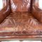 Vintage Queen Anne Style Leather Armchair with Ottoman, Set of 2, Image 12