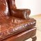 Vintage Queen Anne Style Leather Armchair with Ottoman, Set of 2, Image 14