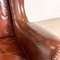 Vintage Queen Anne Style Leather Armchair with Ottoman, Set of 2, Image 15