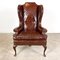 Vintage Queen Anne Style Leather Armchair with Ottoman, Set of 2 9