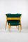 Consolle Mid-Century verde con sgabello, set di 2, Immagine 1