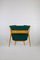 Mid-Century Green Console Table with Stool, Set of 2, Image 2