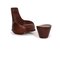 Brown Leather Dim Sums Rocking Chair & Stool with Storage Space from Montis, Set of 2 1