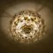 Large Flush Mount Light Fixture in Glass & Brass Nickel from Doria, 1960s 12