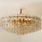 Large Palazzo Chandelier in Gilt Brass & Glass from Kalmar, Austria, 1970 9