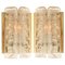 Structured Ice Glass and Brass Wall Sconces from Doria, 1960, Set of 2 1