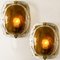 Brass and Brown Blown Murano Glass Light Fixtures, Set of 3 7