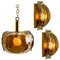 Brass and Brown Blown Murano Glass Light Fixtures, Set of 3 1