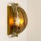 Brass and Brown Blown Murano Glass Light Fixtures, Set of 3 5