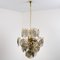 Smoked Glass and Brass Chandelier in the Style of Vistosi, Italy, 1970 4