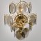 Smoked Glass and Brass Chandelier in the Style of Vistosi, Italy, 1970 2