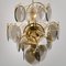Smoked Glass and Brass Chandelier in the Style of Vistosi, Italy, 1970, Image 2