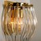 Murano Glass and Gilt Brass Sconces in the Style of Venini, Italy, Set of 2, Image 9