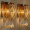 Murano Glass and Gilt Brass Sconces in the Style of Venini, Italy, Set of 2 3