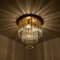 Chandelier Flush Mount in Brass and Crystal by Palme, 1960s 15