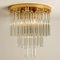 Chandelier Flush Mount in Brass and Crystal by Palme, 1960s 3