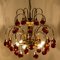 Brass & Orange and Red 4-Tier Murano Chandeliers, 1970s, Set of 2, Image 5