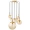 Brass Cascade with Seven Hand Blown Globes from Glashütte Limburg 1