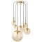 Brass Cascade with Seven Hand Blown Globes from Glashütte Limburg, Image 1