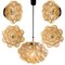 Amber Bubble Glass Pendant Light Fixtures by Helena Tynell, 1960, Set of 6, Image 2
