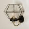 Iron and Clear Glass Wall Light from Glashütte Limburg, 1960 6