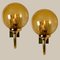 Blown Ambe Glass and Brass Wall Lights from Limburg Glashütte, 1960s, Set of 2 2