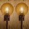 Mundgeblasene Amble Wandlampen aus Glas & Messing von Limburg Glashütte, 1960er, 2er Set 5