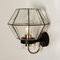 Iron and Clear Glass Wall Light from Glashütte Limburg, 1960 2