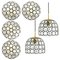 Circle Iron and Bubble Glass Sconces Light Fixtures from Glashütte, 1960, Set of 6 1