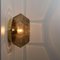 Geometric Smoked Glass and Brass Flush Mount Wall Light from Limburg 13