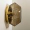 Geometric Smoked Glass and Brass Flush Mount Wall Light from Limburg, Image 9